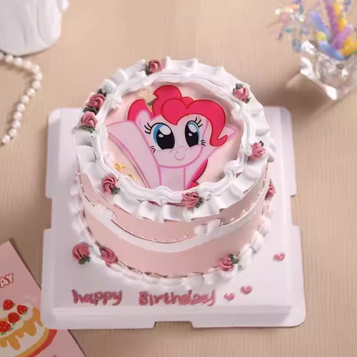 网红小马蛋糕装饰摆件独角兽宝莉碧琪烘焙装扮插件小仙女生日装扮