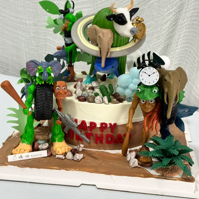 爆款融合版合体木棍人轮胎人恶搞外国山海经手办大象公仔摆件玩具