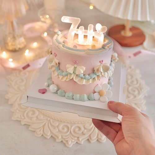 宝宝周岁发光数字灯牌蛋糕装饰摆件2岁led灯暖白黄灯串烘焙插牌