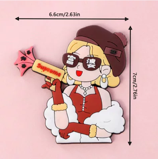 烘焙网红富婆蛋糕装饰插件软胶女生闺蜜暴富发财摆件女神生日配件