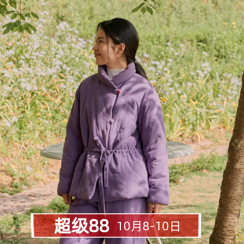 送妈妈冬季厚型全棉衣棉裤两件套