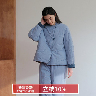 两件套家居服 纯棉衣棉裤 朵朵可可加厚加绒夹棉睡衣女冬季 新中式