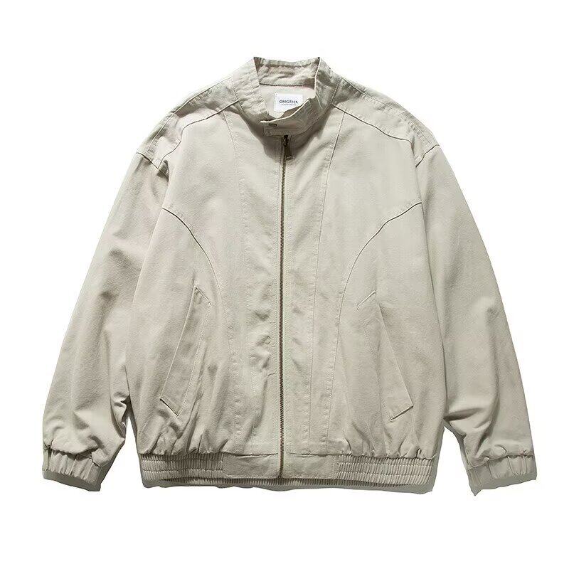 日系立领夹克男士春季韩系宽松潮流痞帅高级感百搭工装外套上衣