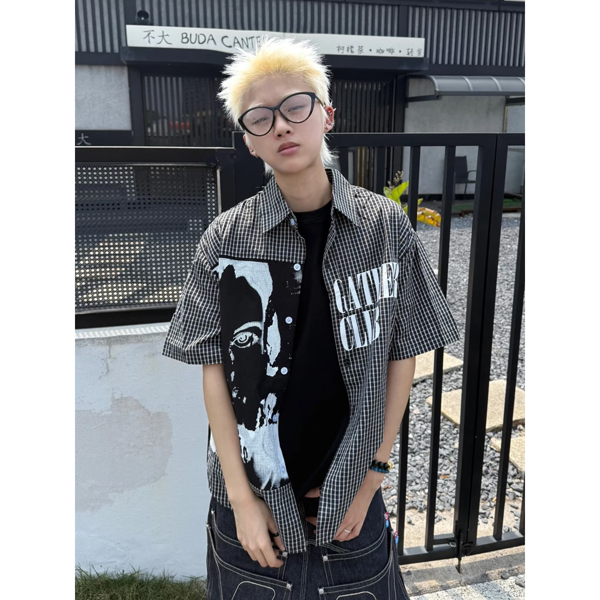 2026复古衬衫男夏装港风学生宽松小众设计感趣味新款男装上衣外穿