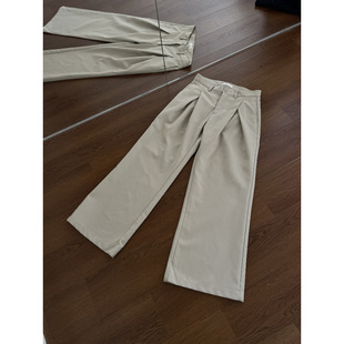 男女美式 新款 立体双褶A字版 型cleanfit休闲西裤 子外贸 老钱风长裤