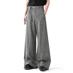 裤 子外贸B02 男高级感Cleanfit垂感西装 老钱风纹理竹节灰呢料西裤