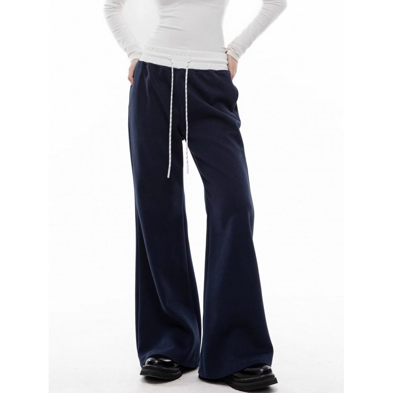 美式复古微喇运动裤卫裤男女高街百搭直筒阔腿裤休闲跨境休闲裤【