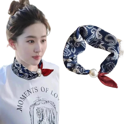 2026新款韩版磁扣丝巾女时尚百搭护颈配衬衣领巾薄款围脖洋气围巾