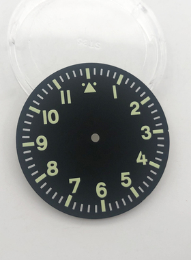 手表配件 35.5mm黑面绿夜光 表盘 miyota8215 821A自动机械机芯装