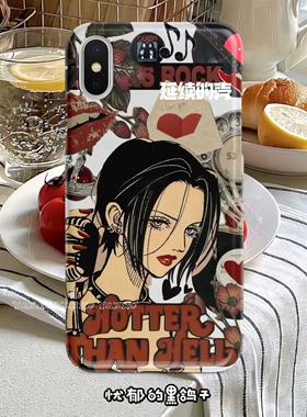 忧郁黑鸽子红色爱心拼接NANA短发安卓苹果通用系列全包辣妹手机壳