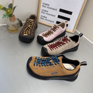 米新款2026春款上新磨砂牛皮户外休闲鞋舒适平底徒步女鞋登山鞋