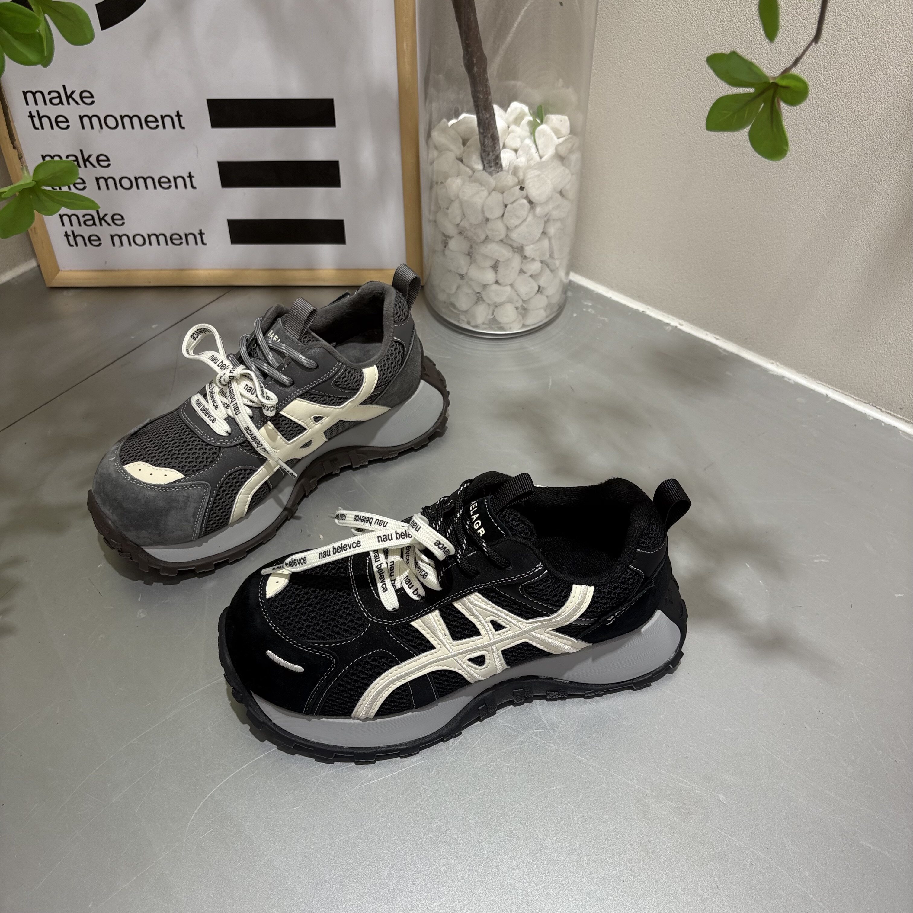 米新款2025冬上新加绒老爹鞋厚底街拍休闲运动女鞋圆头保暖欧版鞋