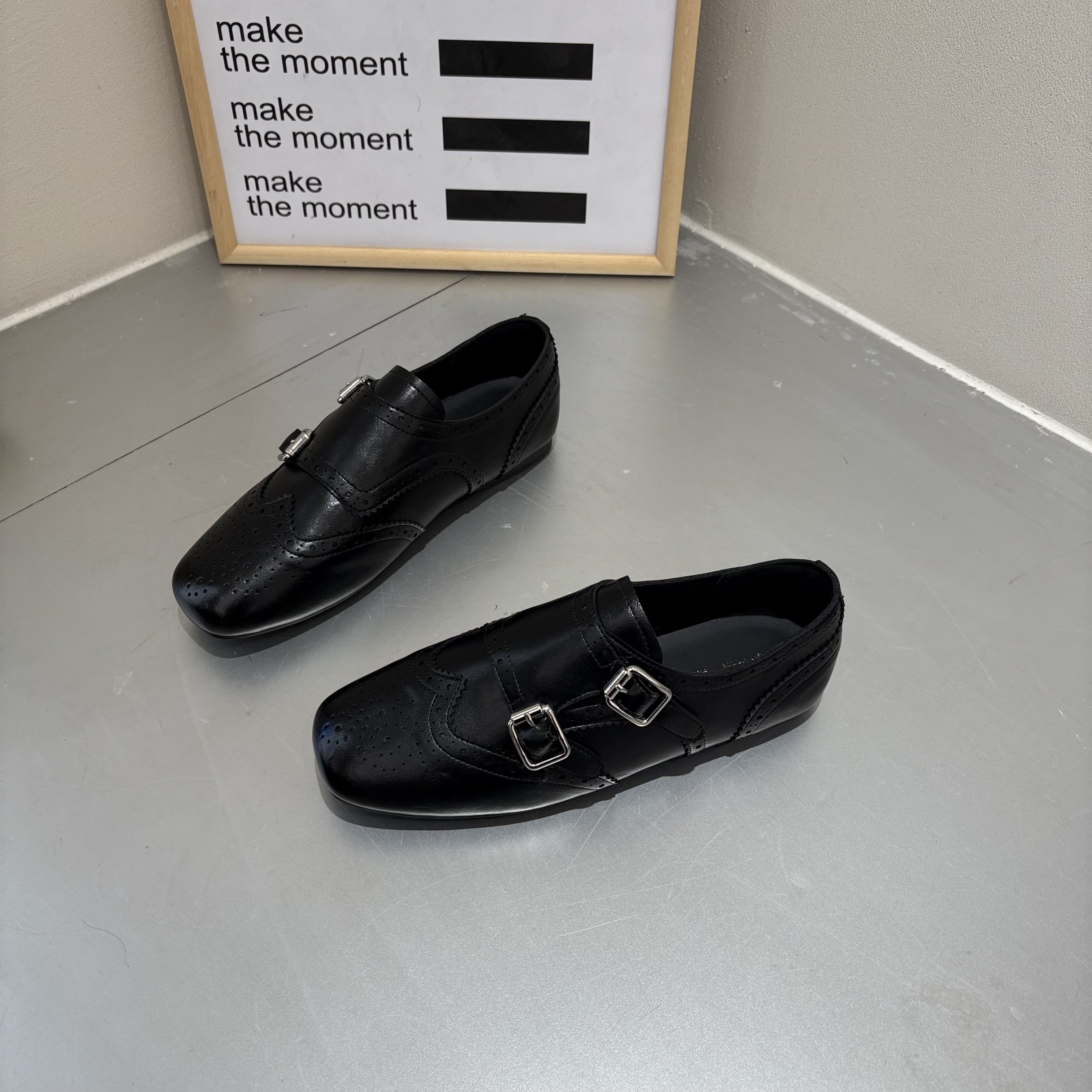 米新款2026春款上新法式平底布洛克鞋气质压花平底豆豆女鞋中性,女鞋,牛津鞋/布洛克鞋/德比鞋,淘宝优惠券,粉丝福利购,淘宝优惠卷