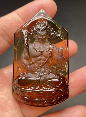 黄水晶本命佛吊坠千手观音虚空藏文殊普贤不动明王大日如来菩萨