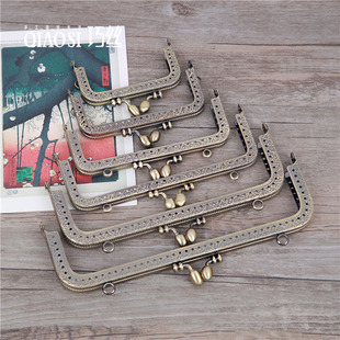 DIY手工口金包配件 8.5/10.5/12.5/15/18/20cm花蕾头压花方形口金