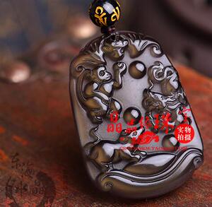 鼠猴龙生肖三合黑曜石辰申安命局吊坠申子辰饰品辰子合寿局吉祥物