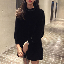 新款韩版冬季女学生超仙聚会连衣裙1