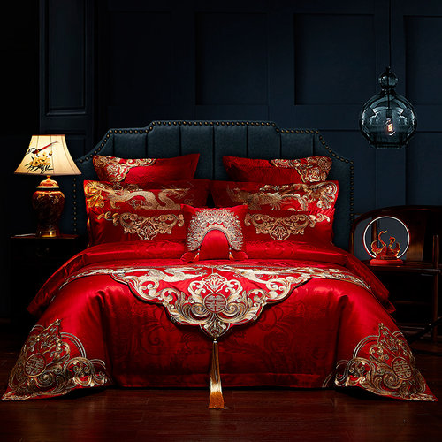 御淑房婚庆四件套龙凤刺绣