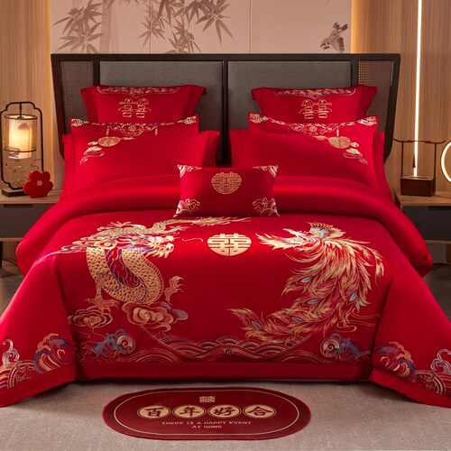 高档100婚庆四件套大红