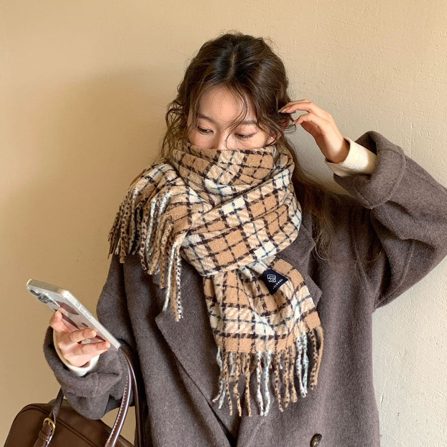 2024新款韩系学院风仿羊绒围巾女秋冬季加厚英伦格子百搭保暖围脖,服饰配件/皮带/帽子/围巾,围巾/丝巾/披肩,淘宝优惠券,粉丝福利购,淘宝优惠卷