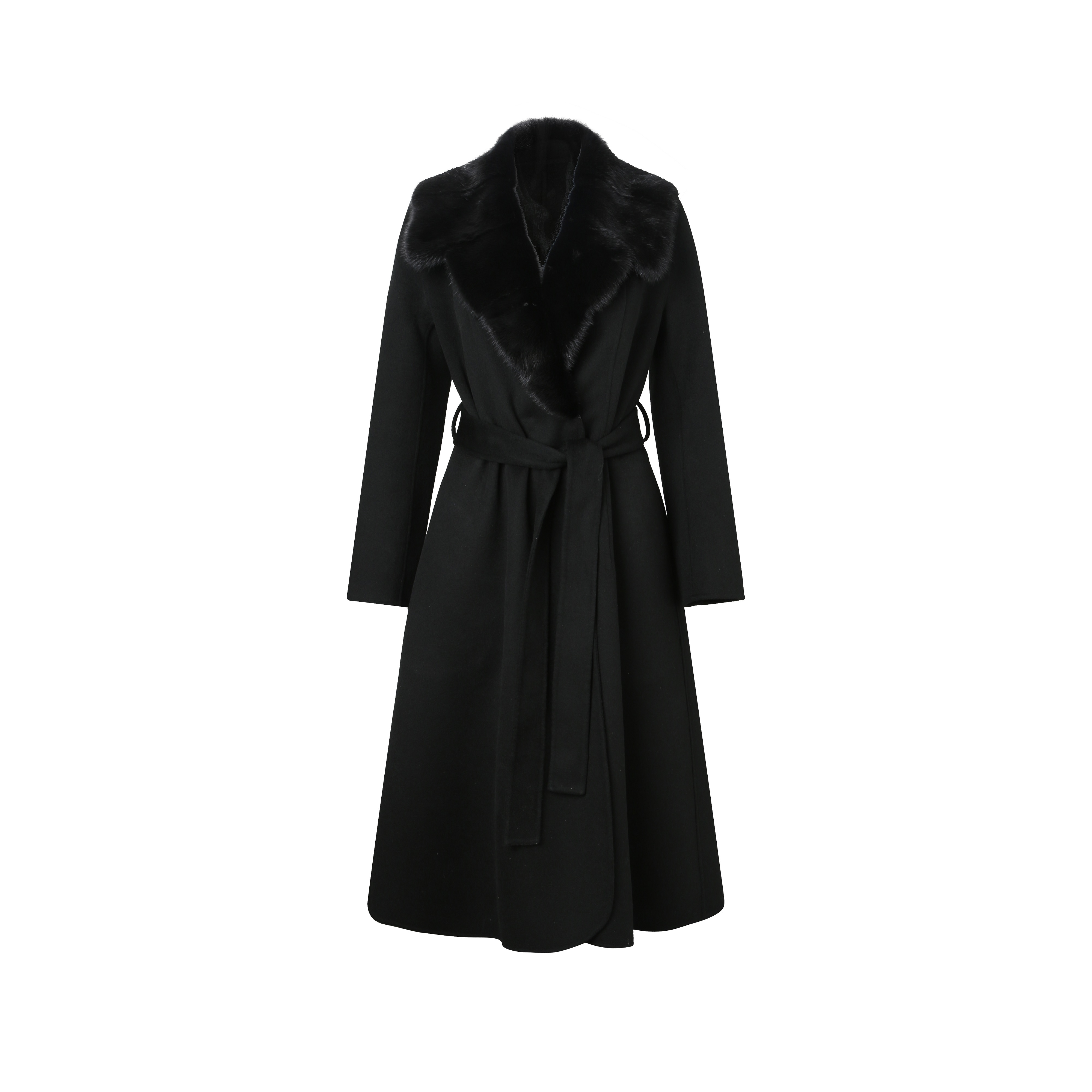 【PUHUA-朴婳】 2025新品V领长款宽袖毛呢外套百搭翻领老钱风 635