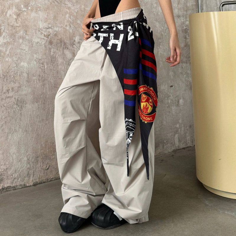 时尚工装裤复古街舞宽松街头阔腿裤嘻哈外贸子美式带屁帘速干辣妹,女装/女士精品,休闲裤,淘宝优惠券,粉丝福利购,淘宝优惠卷