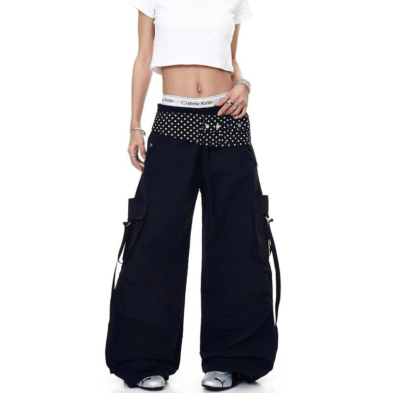 工装裤腰带休闲裤子街头波点美式