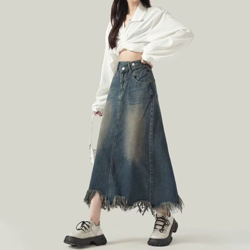 显瘦年2025夏季半身半身长裙牛仔