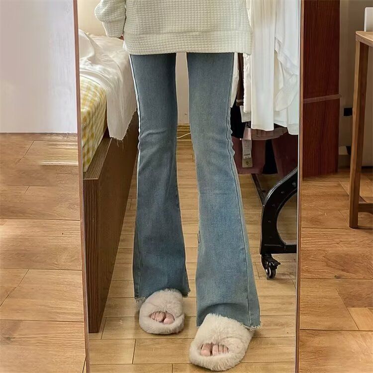 拉链MM秋冬高腰YKK拖地修身胖微