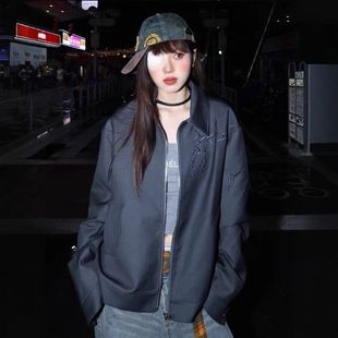 荆棘外套复古飞行美式款感夹克男短款黑色垫肩女款秋冬哈林顿其他