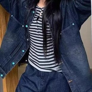 vibe个性做旧创意外套简约洗春秋男女潮水夹克痞帅嘻哈复古街欧美