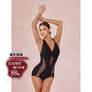 ZYM2436 编织镂空上衣连体露背拉丁舞服高级感女带胸棉 致橡树