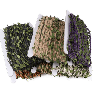 DIY绿色藤条树叶绿叶森系装饰绳子麻绳手工编织材料饰品带叶子