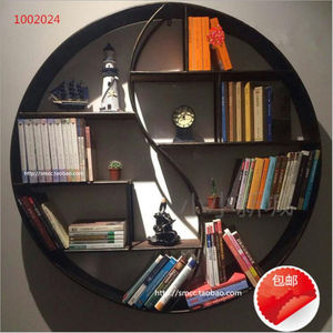 铁艺隔板圆形墙壁客厅储物架