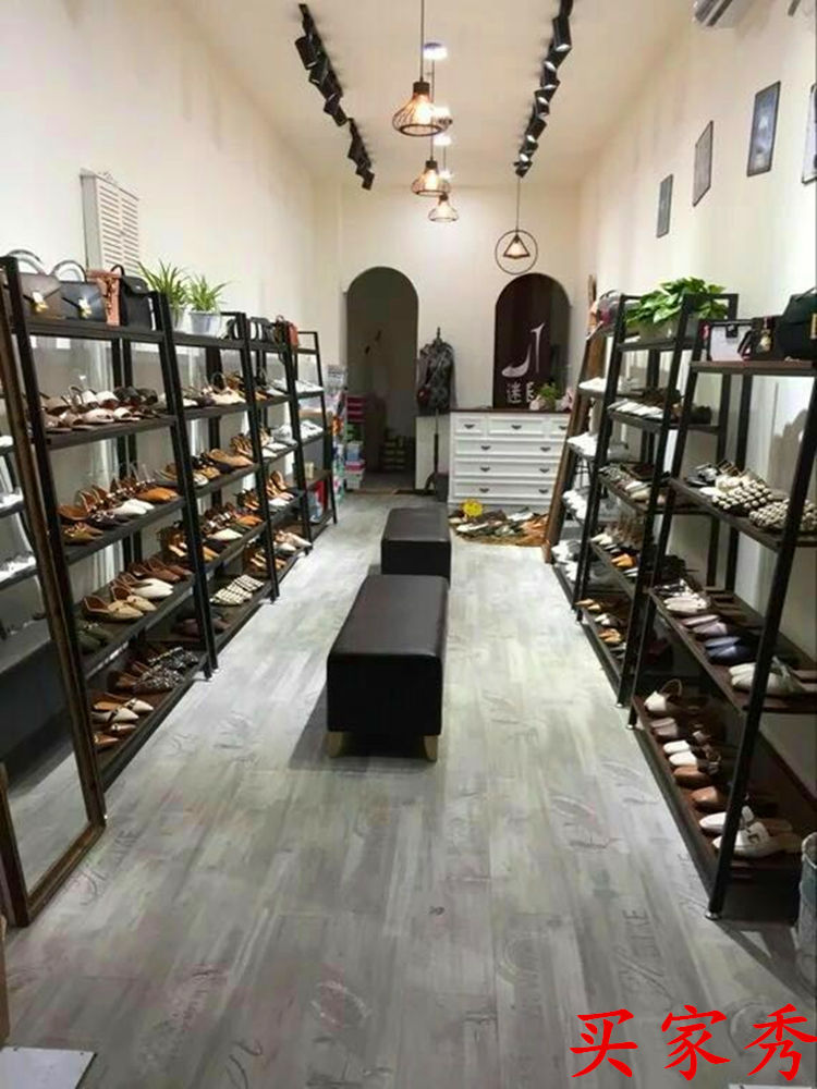 服装店鞋店实木铁艺鞋货架多层鞋子包包陈列架摆放架置物架整理架