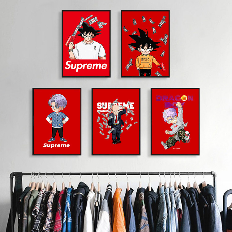 supreme七龙珠潮牌店潮流服装店aj装饰画工作室客厅卧室鞋店挂画
