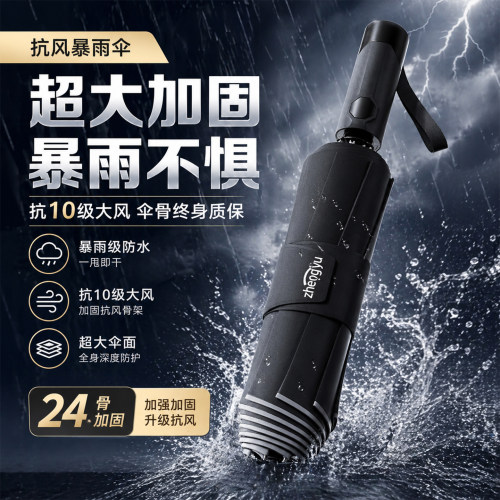 反向收全自动抗风暴雨车载通勤伞