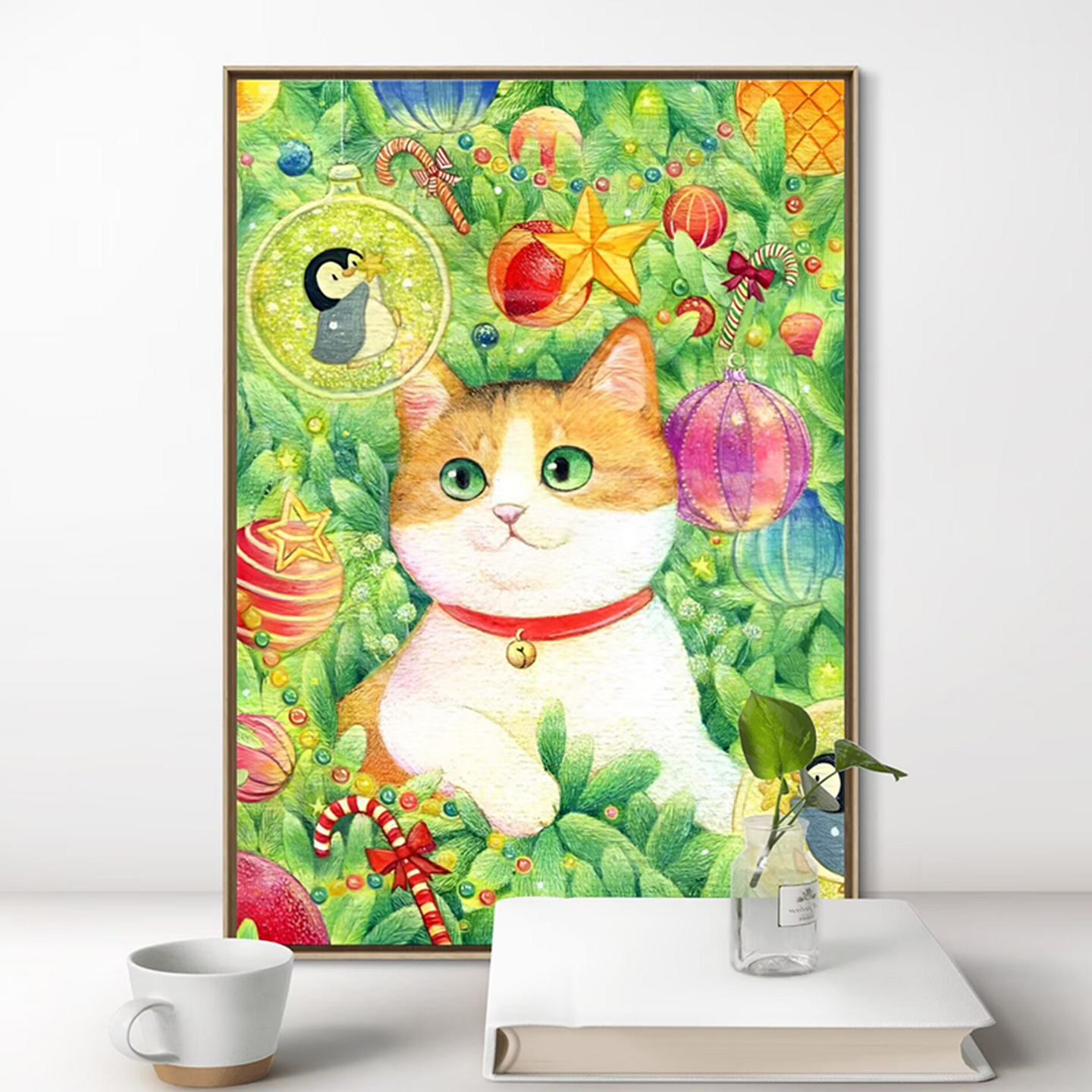 招财猫小猫咪钻石画方钻十字绣