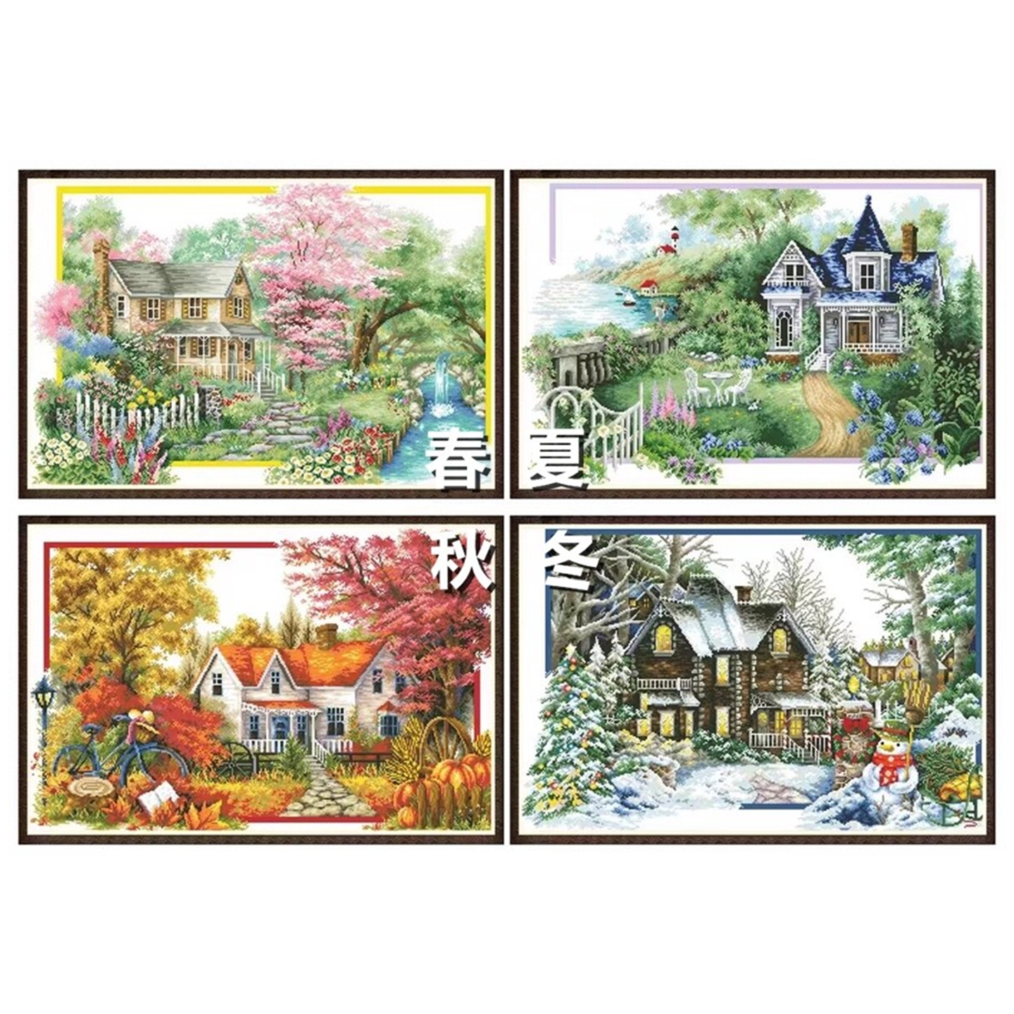 四季风景花园钻石画印花十字绣