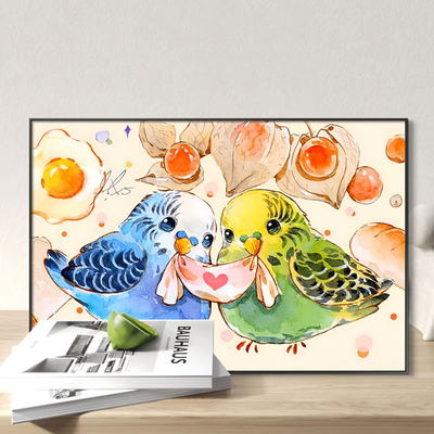 动物虎皮鹦鹉钻石画方钻十字绣