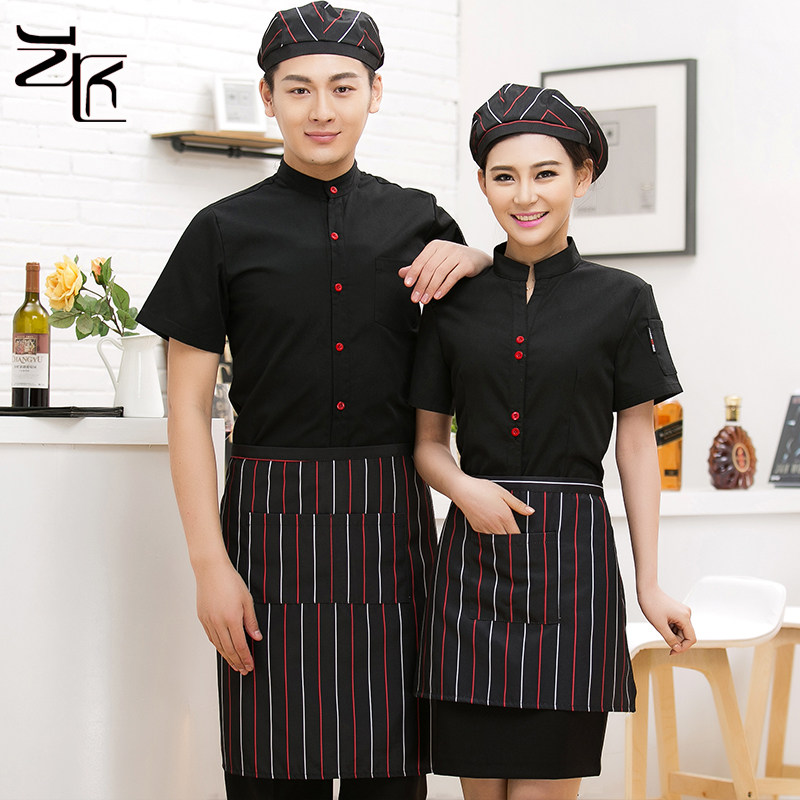 酒店工作服夏装餐饮火锅店服务员短袖女西餐厅咖啡店网咖工装制服