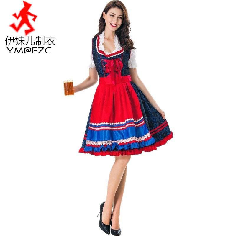 万圣节啤酒女郎连衣裙 角色扮演女仆装舞台演出服cosplay女佣服装
