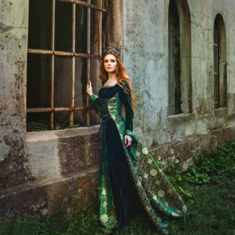 欧美外贸女装亚马逊夜店DS舞台表演万圣节公主皇后宫廷装女王装