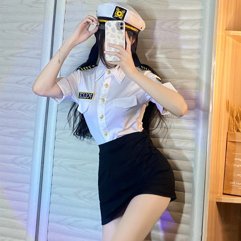 万圣节派对演出服 cosplay弹力修身空姐套装秘书装女警角色扮演
