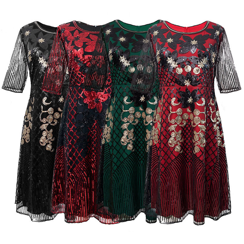 复古1920S盖茨比连衣裙高档亮片礼服舞会节日派对演出服女裙