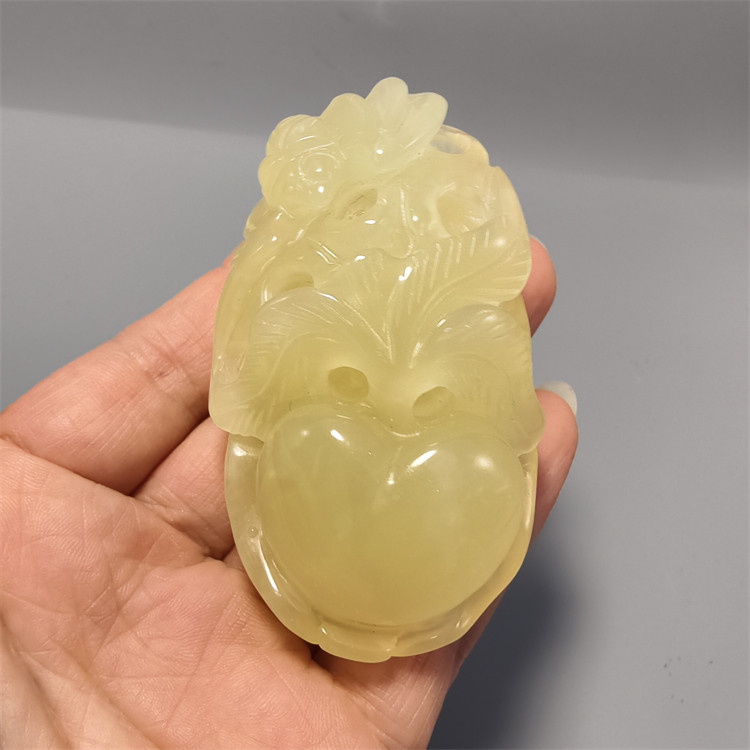 天然玉石岫玉岫岩玉手把件手玩件精雕裸石原石手把石平安如意苹果