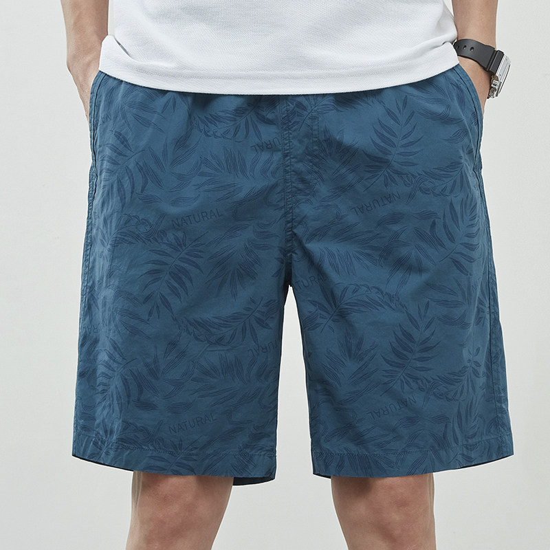 男士纯棉短裤2026新品夏季薄款印花透气宽松五分休闲裤沙滩裤子