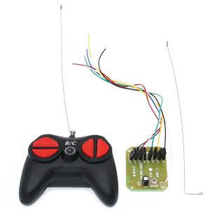 大功率四通遥控器(27MHZ)黑色 DIY遥控机器人车船模型玩具控制器