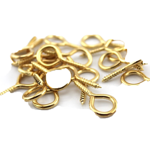 螺纹羊眼钉 带孔金色螺丝钉diy模型工艺品挂绳挂扣配件9字小号