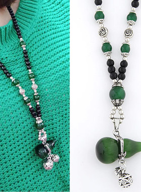 复古葫芦长款韩国吊坠挂饰毛衣链